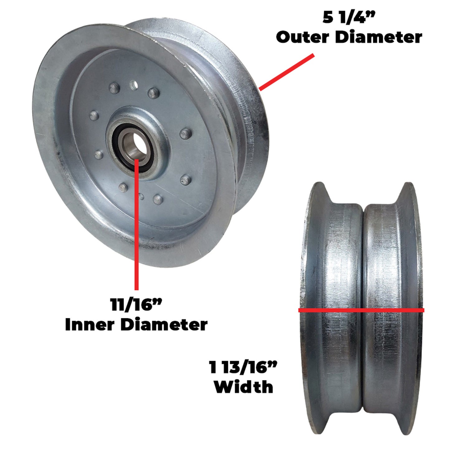Proven Part 2 Pack Flat Idler Pulleys For John Deere Fit AUC17621, GY20110, GY20629, GY22082