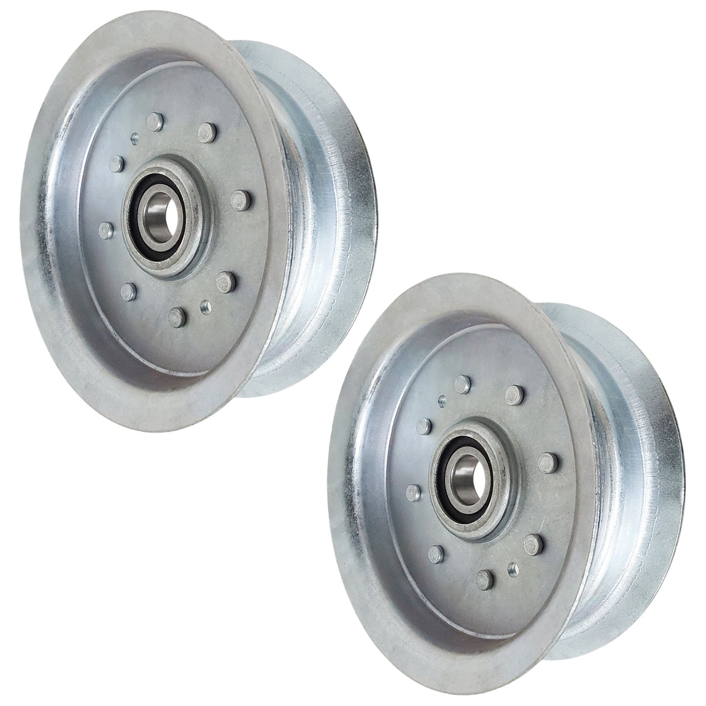 Proven Part 2 Pack Flat Idler Pulleys For John Deere Fit AUC17621, GY20110, GY20629, GY22082