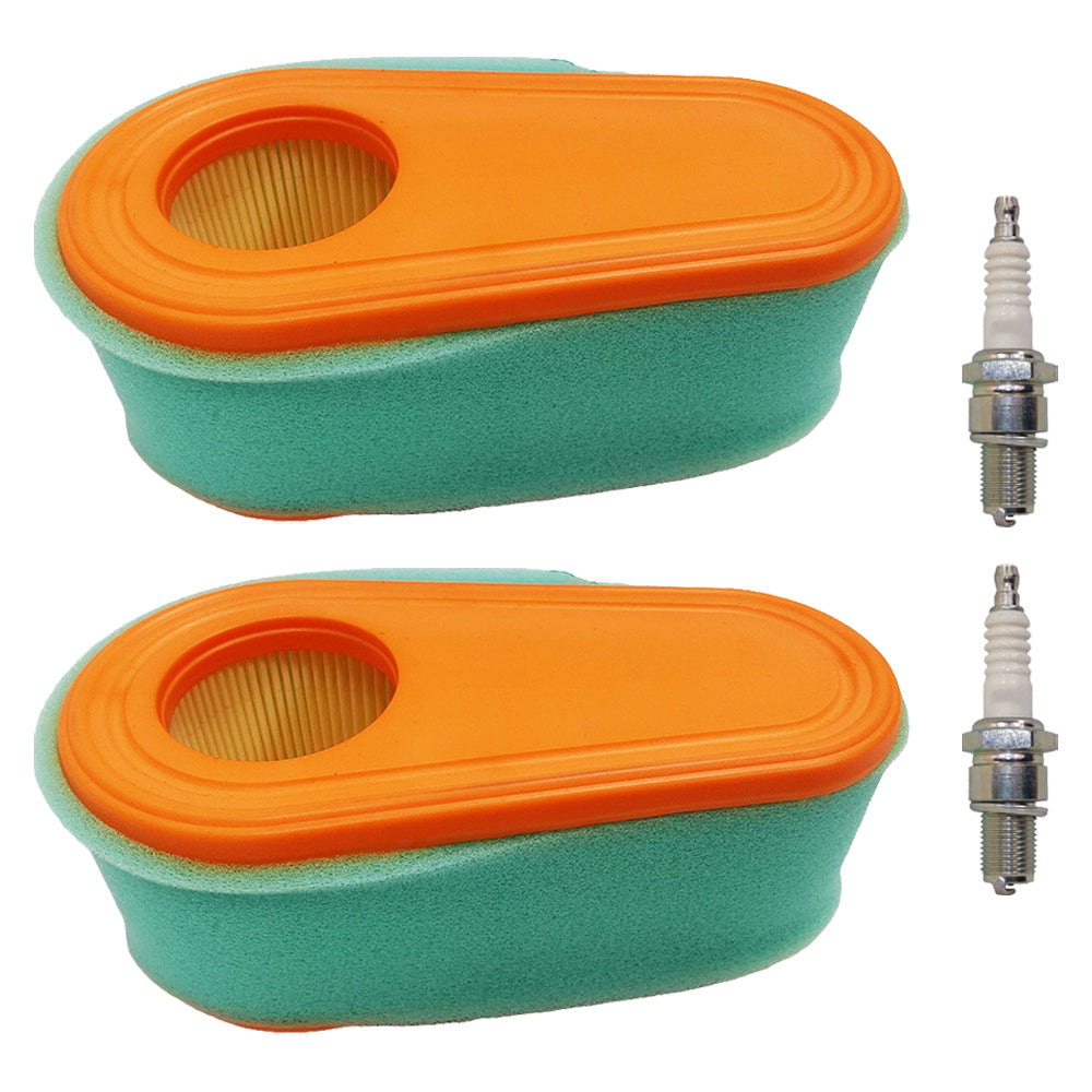 2PK Air Filter and Spark Plug For Briggs & Stratton 111P02 111P05 Fits 795066