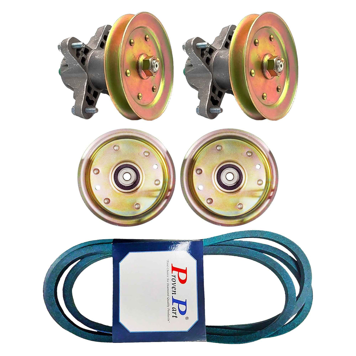 Proven Part 38" Lawn Tractor Mower Deck Parts Rebuild Kit For Bolens Spindles, Pulleys Belt