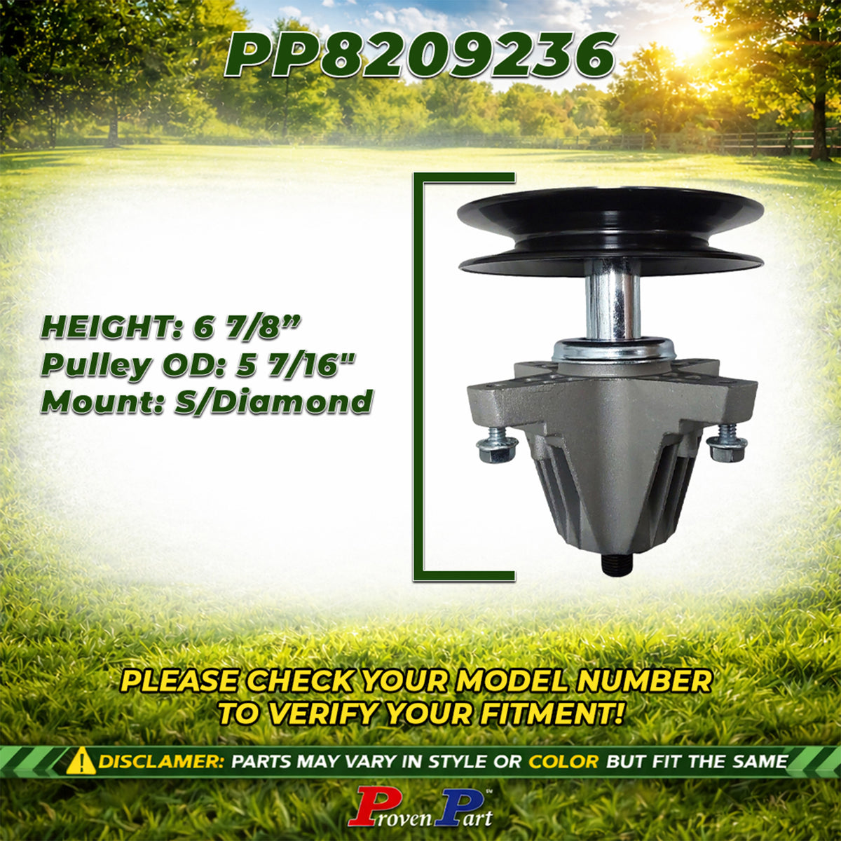 (3) Proven Part Spindle Assembly For Cub Cadet 618-09236, 618P09236 For Troybilt 54XP