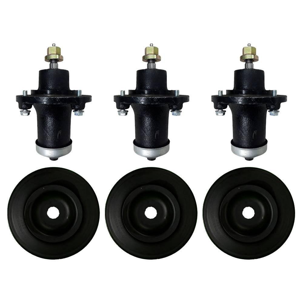 Proven Part 3 Pack Spindle Pulley Combo Fits Husqvarna 52" Fits GT52XLS, 539131898, 532174375.
