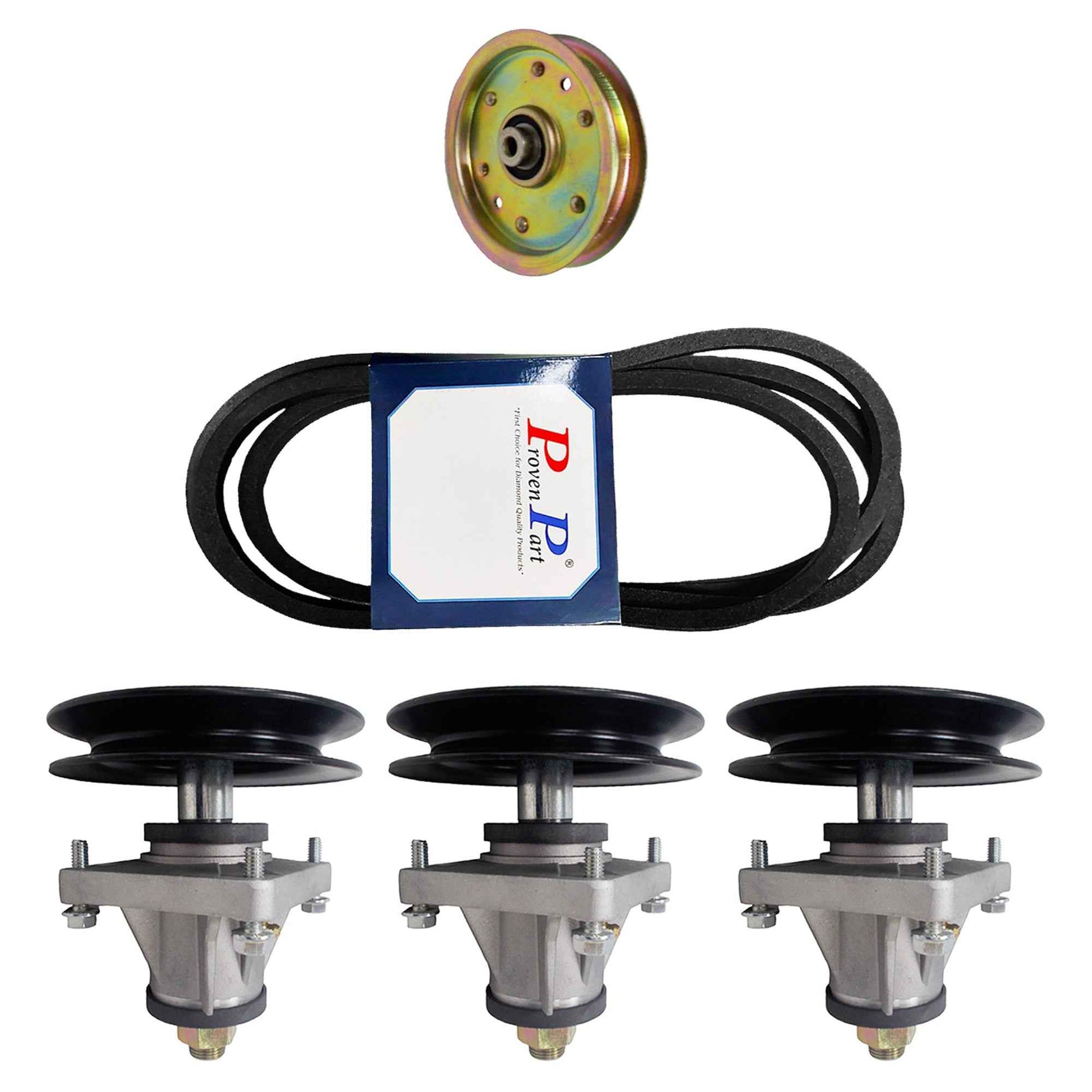 Proven Part 46" Deck Spindle w/Pulley & Belt for Cub Cadet LT1045 LT1046 618-04123 918-04123