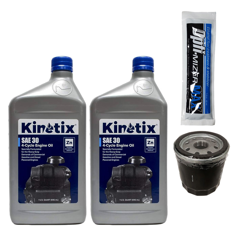 Proven Part Oil Filter Fuel Treatment 2 Quarts 30W Oil Fits Kawasaki 49065-2017, Fits Briggs 499532, Fits Kohler, 12-050-01