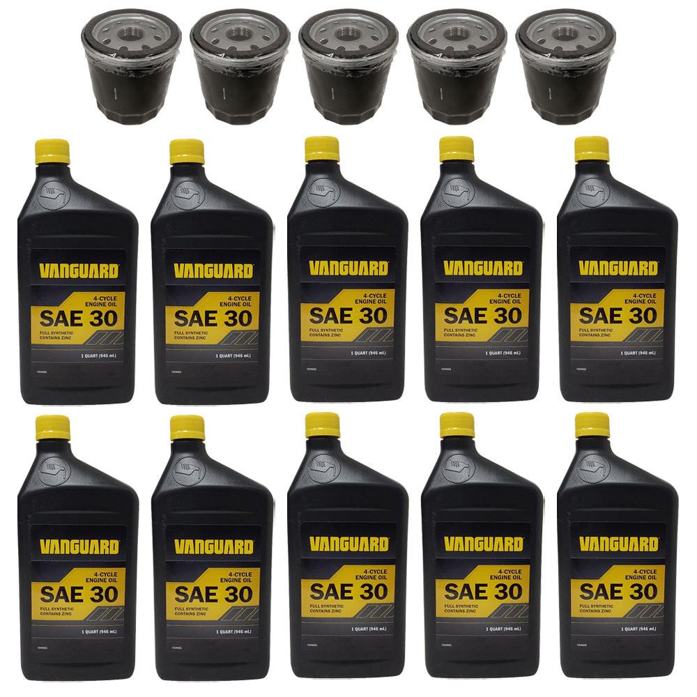 Proven Part 5 Oil Filters 10 Quarts 30W Oil Fits Briggs 499532