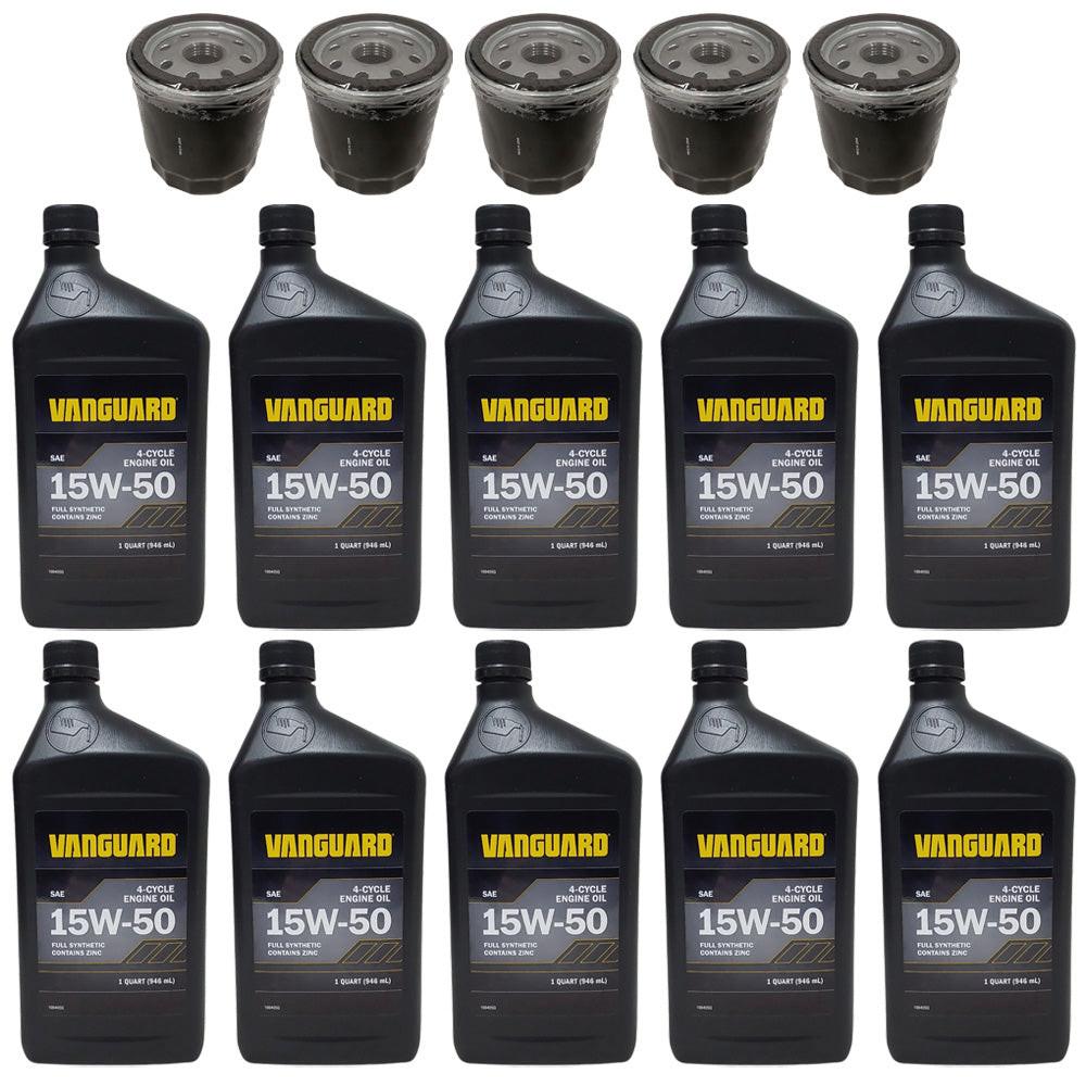 Proven Part 5 Oil Filters 10 Quarts 15W50 Oil Fits Briggs 499532