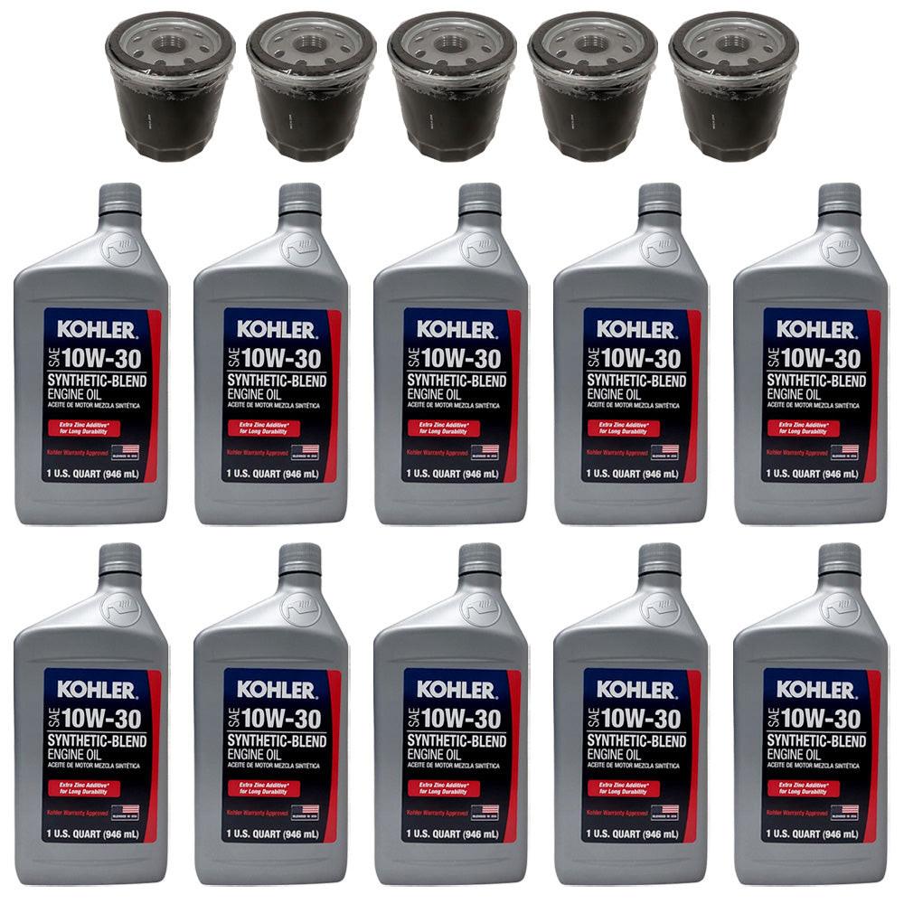 Proven Part 5 Oil Filters 10 Quarts 10W30 Oil Fits Kohler 12-050-01