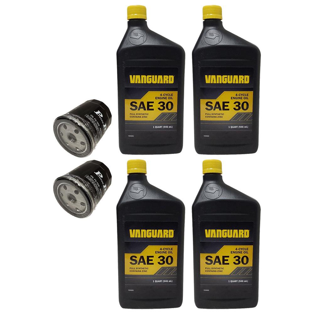 Proven Part 2 Oil Filters 4 Quarts 30W Oil Fits Briggs 491056