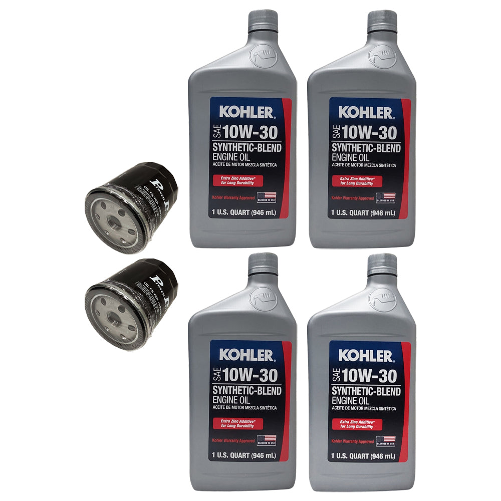 Proven Part 2 Oil Filters 4 Quarts 10W30 Oil Fits Kohler 52-050-02-S