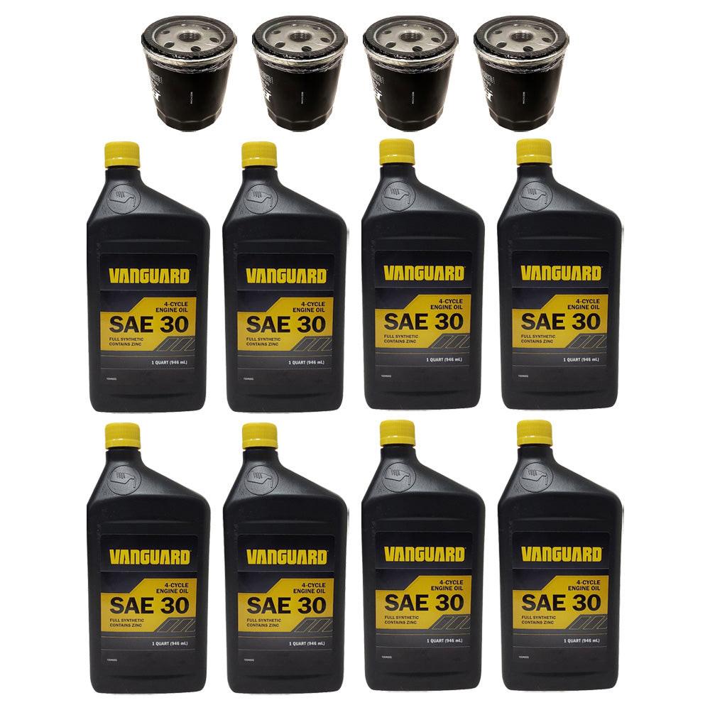 Proven Part 4 Oil Filters 8 Quarts 30W Oil Fits Briggs 491056