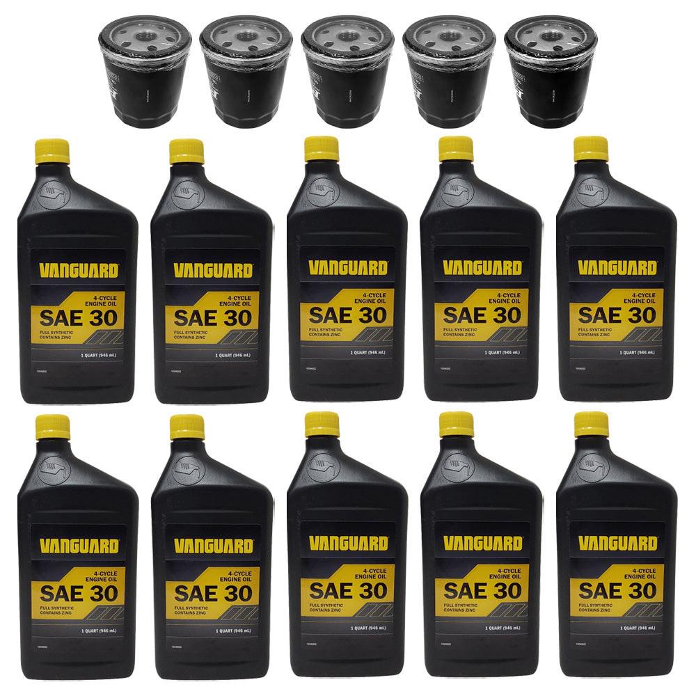 Proven Part 5 Oil Filters 10 Quarts 30W Oil Fits Briggs 491056