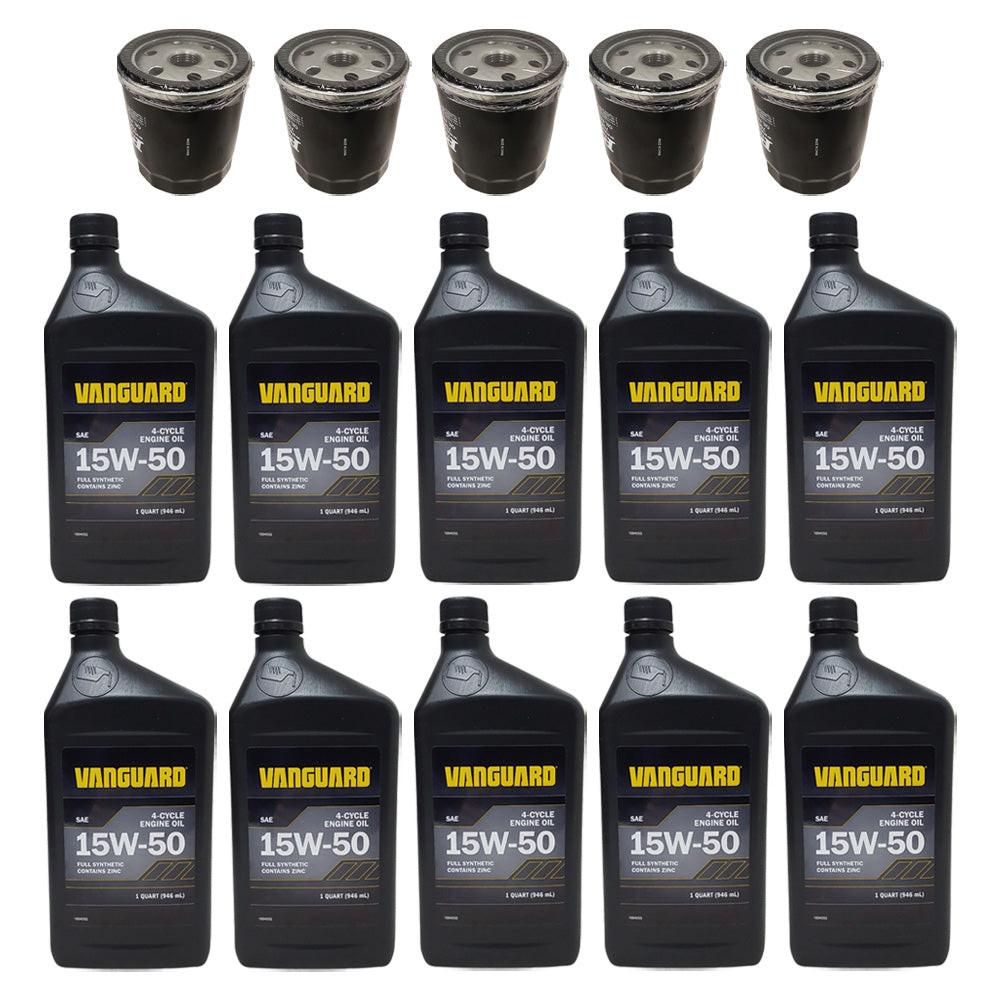 Proven Part 5 Oil Filters 10 Quarts 15W50 Oil Fits Briggs 491056