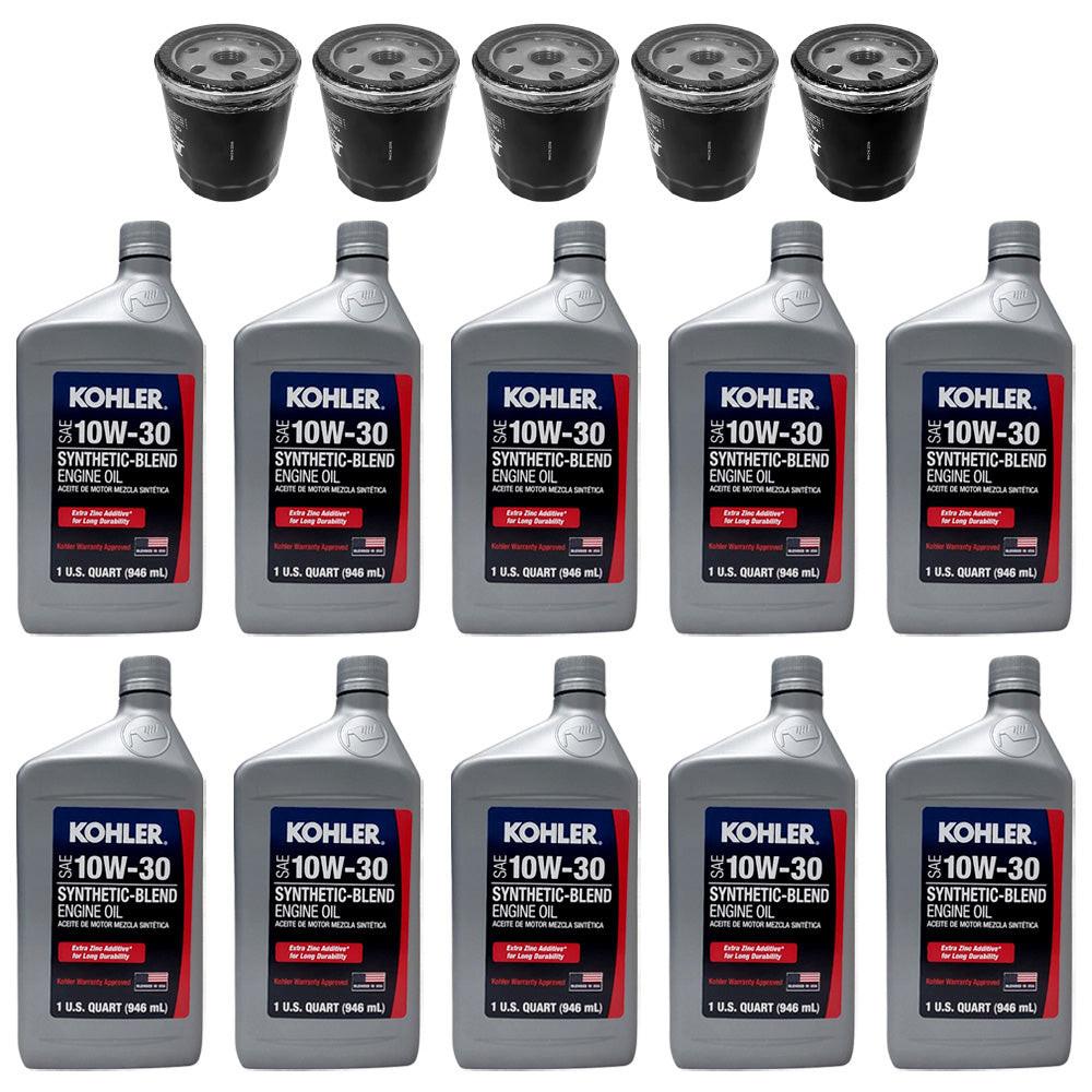 Proven Part 5 Oil Filters 10 Quarts 10W30 Oil Fits Kohler 52-050-02-S