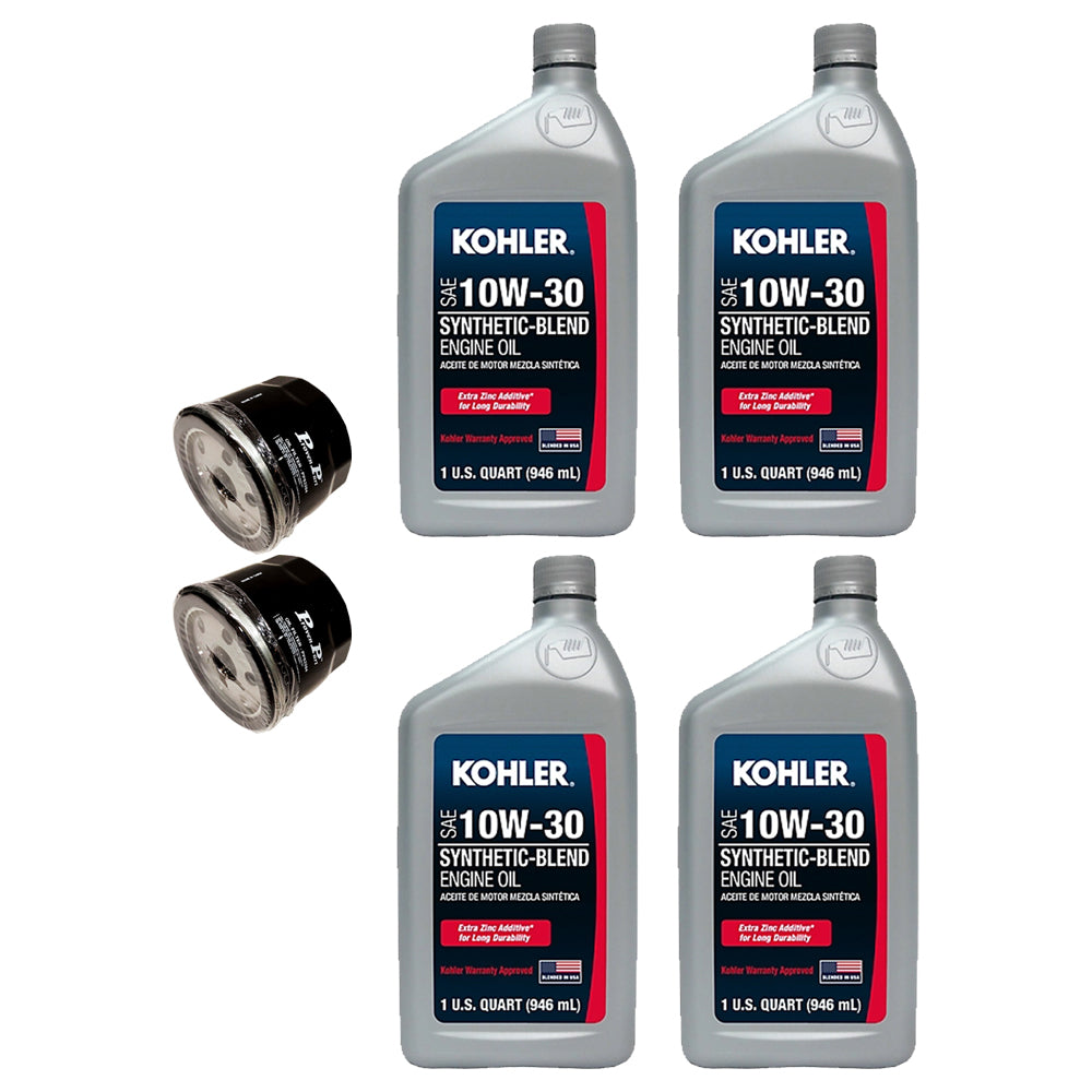 Proven Part 2 Oil Filters 4 Quarts 10W30 Oil Fits Kohler 12-050-01-S