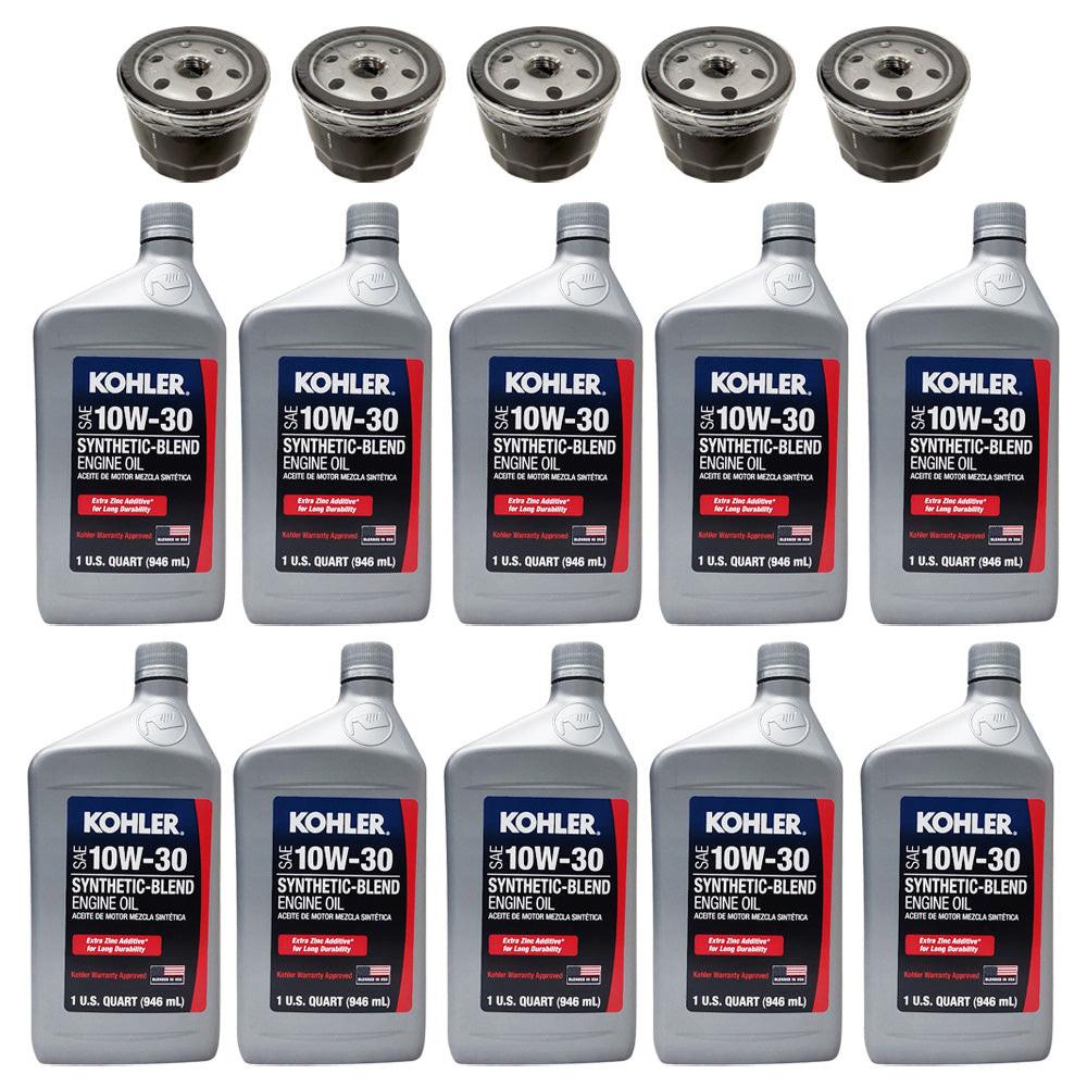 Proven Part 5 Oil Filters 10 Quarts 10W30 Oil Fits Kohler 12-050-01-S
