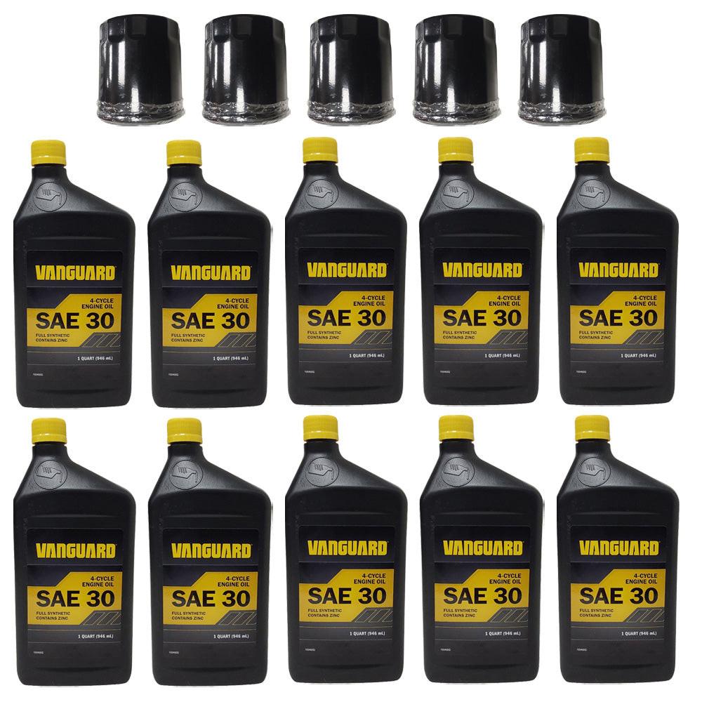 Proven Part 5 Oil Filters 10 Quarts 30W Oil Fits Briggs 692513