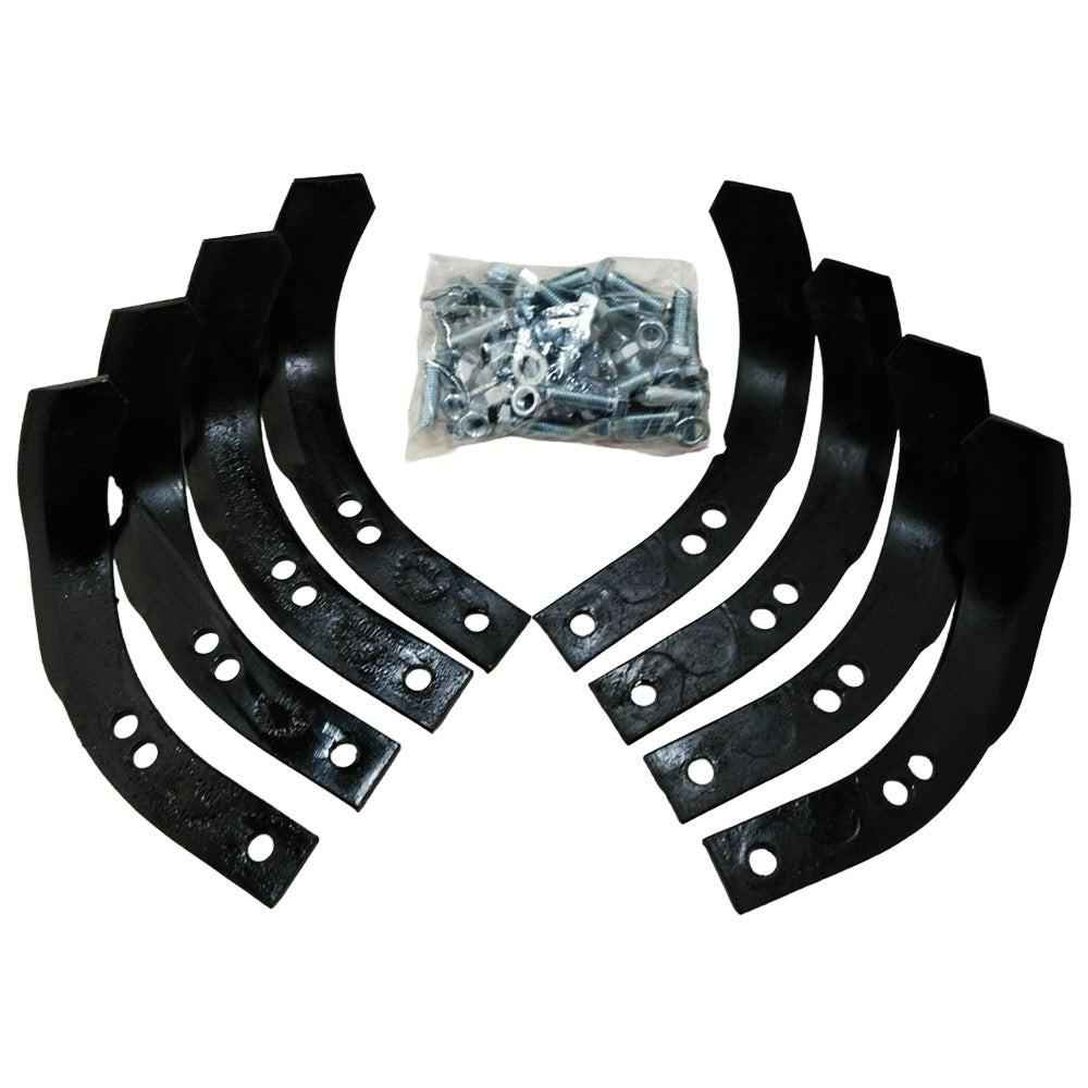 Proven Part Tiller Tine Set 4 Right Hand and 4 Left Hand Tiller Tinestroy Bilt Horse and Poney Hardware Included