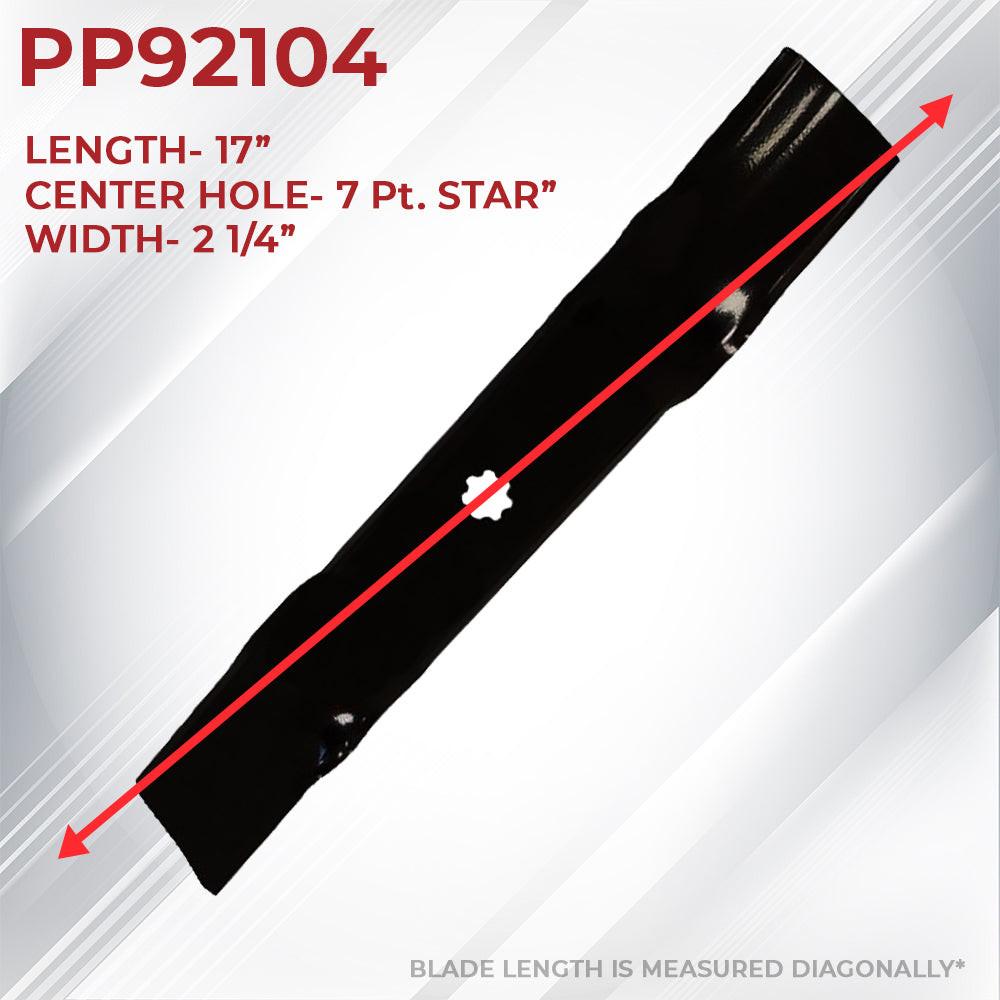 Cuchilla para cortacésped de pieza probada, estrella de 17" y 7 puntos, compatible con Jd 145, 155C, D140, D150, D155