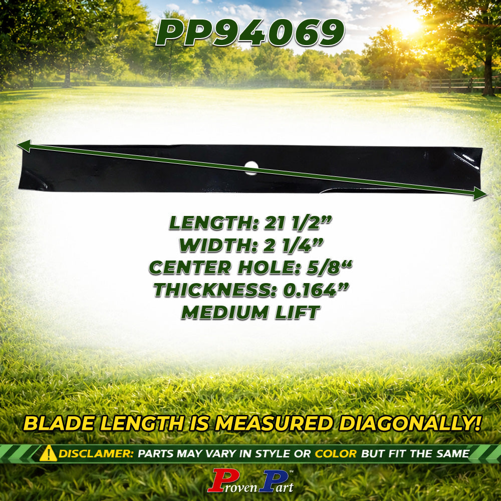 Cuchilla para cortacésped de pieza probada, orificio de 21,5" y 5/8", compatible con Toro 110-6568-03