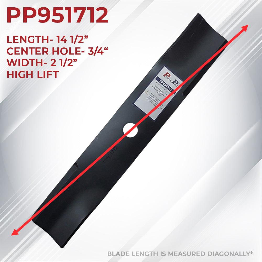 2x Proven Part Hi-Lift Blade 14.5 Fits Simplicity 36In Zero-Turn Mower: Courier (19 Gross HP B&S, 23 Gross HP B&S), SZT105 (7200 Series B&S)
