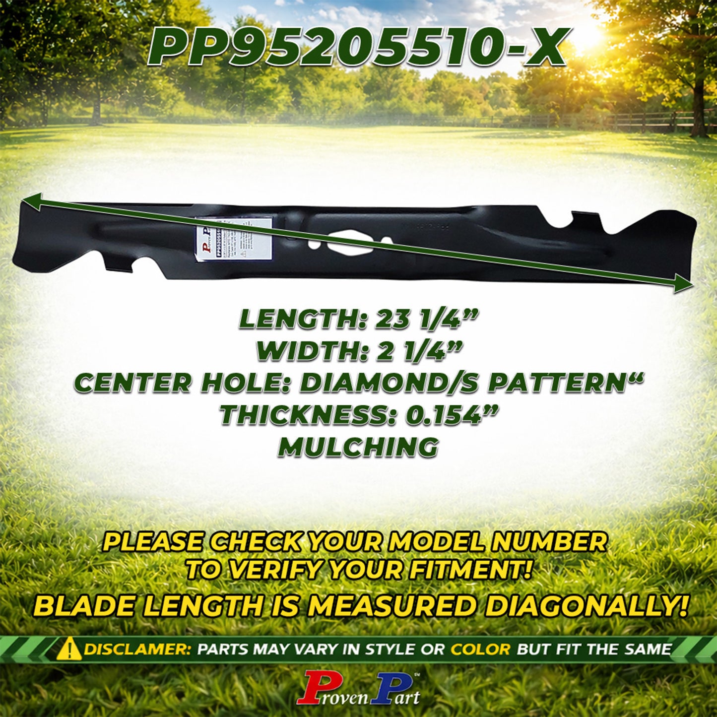 Proven Part 2-Pack Mulching Blades For 46" Fits MTD 742P05510-X, 742-05510-X, 490-110-C203