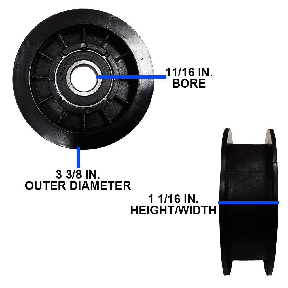 Proven Part Flat Idler Pulley For John Deere GX20287 G110 L100 L110 L118 L120 L130 3-3/8" Od