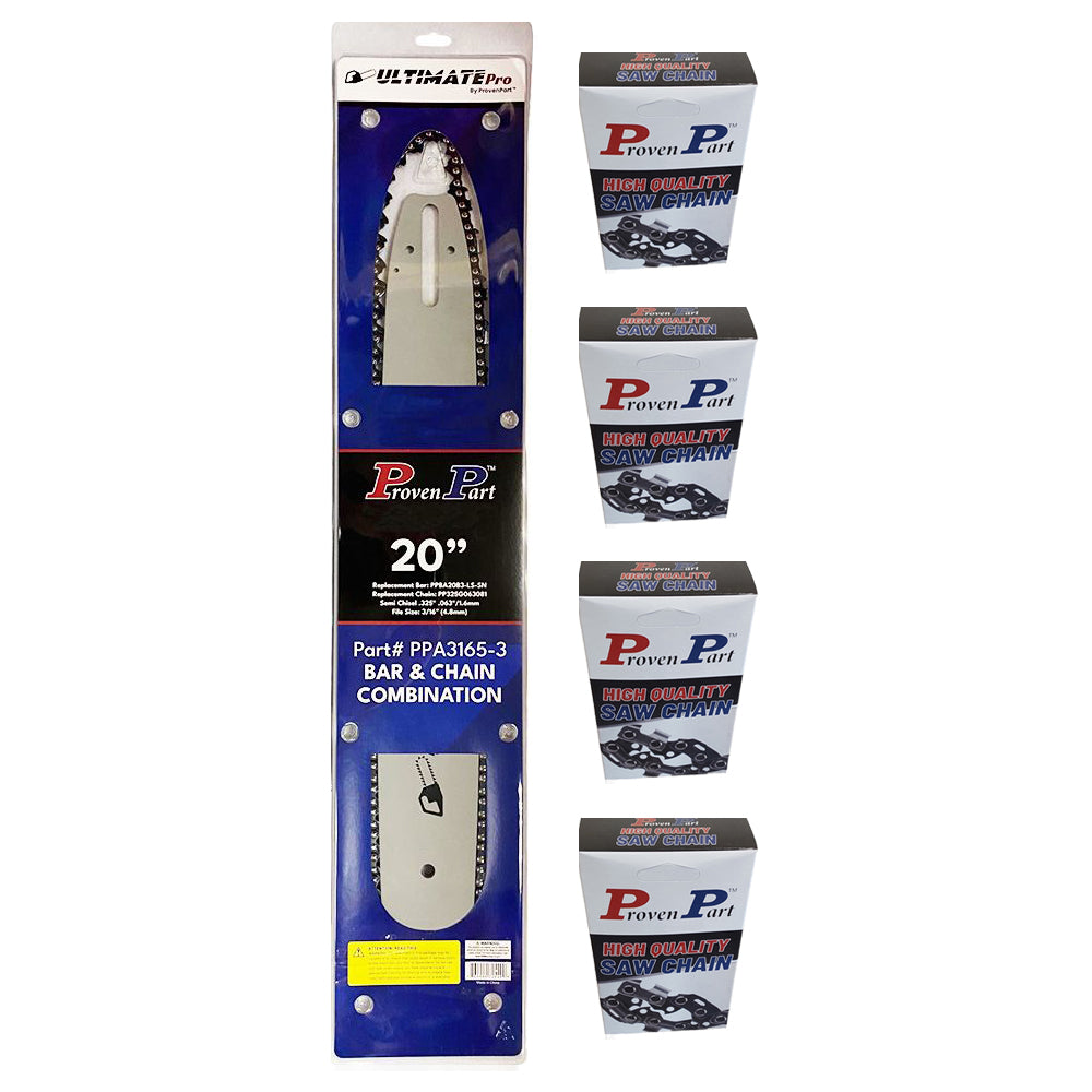 Proven Part 20" Chainsaw Bar and 5 chains .325" .063" 81DL MS 360 QS, MS 36 3003-008-6821