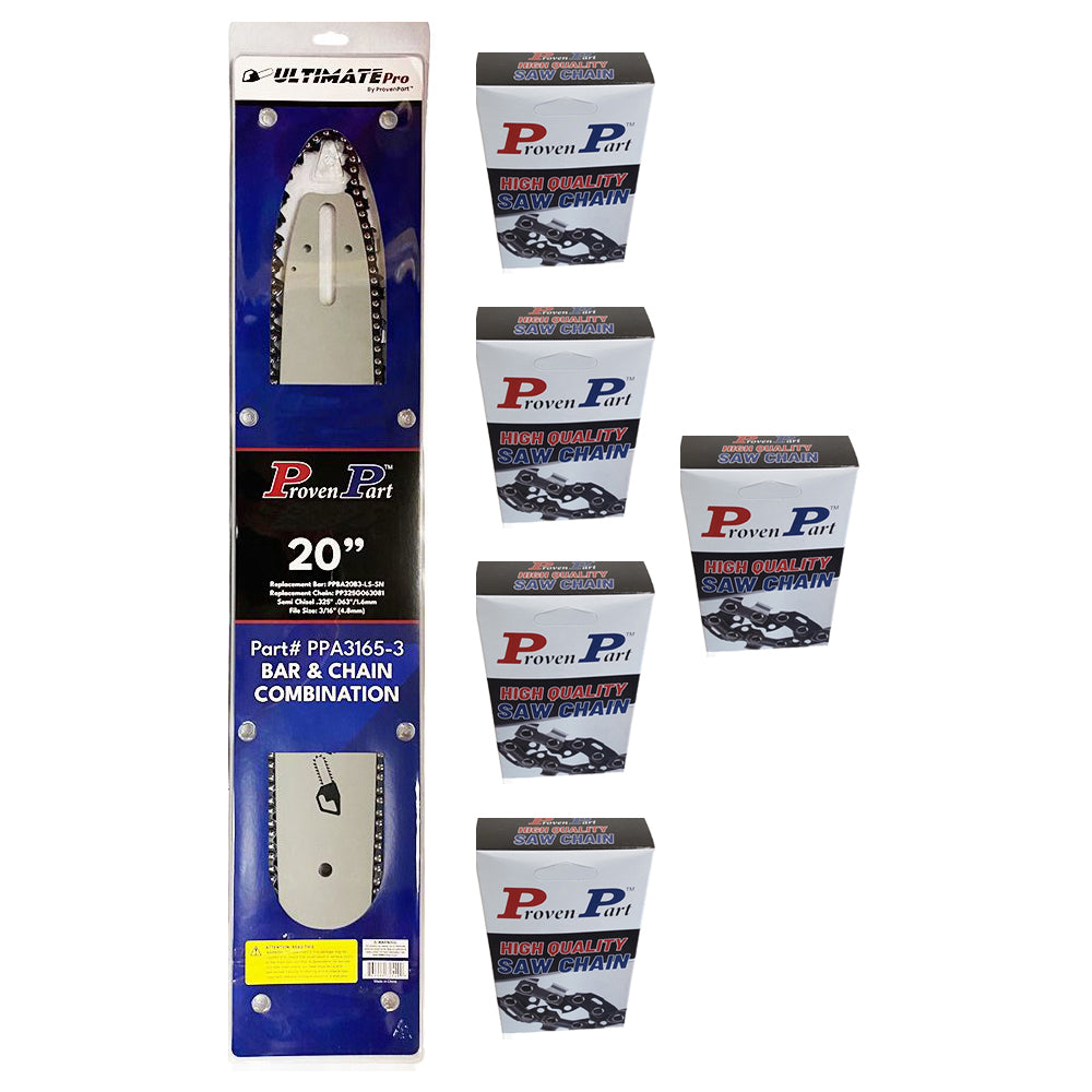 Proven Part 20" Chainsaw Bar and 6 chains .325" .063" 81DL MS 361 QS, MS 390 3003-008-6821
