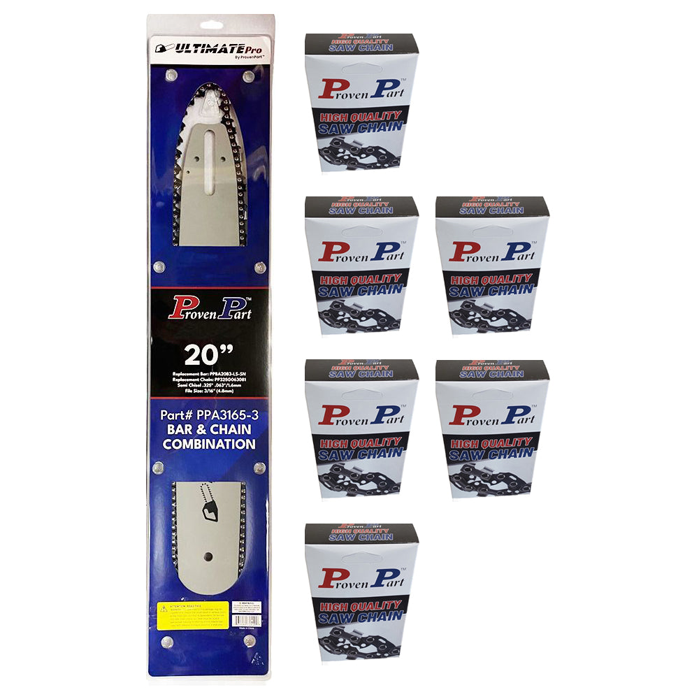 Proven Part 20" Chainsaw Bar and 7 chains .325" .063" 81DL 3003-008-6821