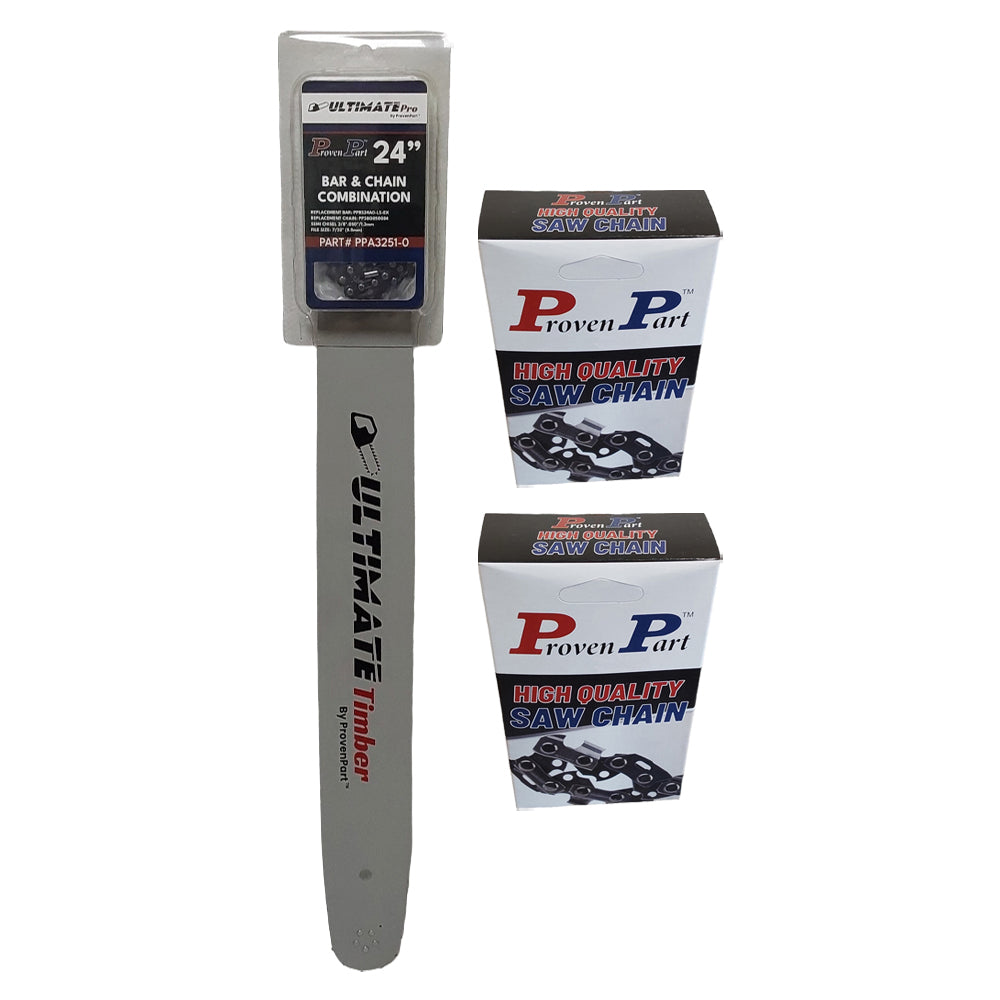 Chainsaw Guide Bar & 2 Chain For Husqvarna 465 240RNDD009 24 Inch .050" 3/8" 84DL