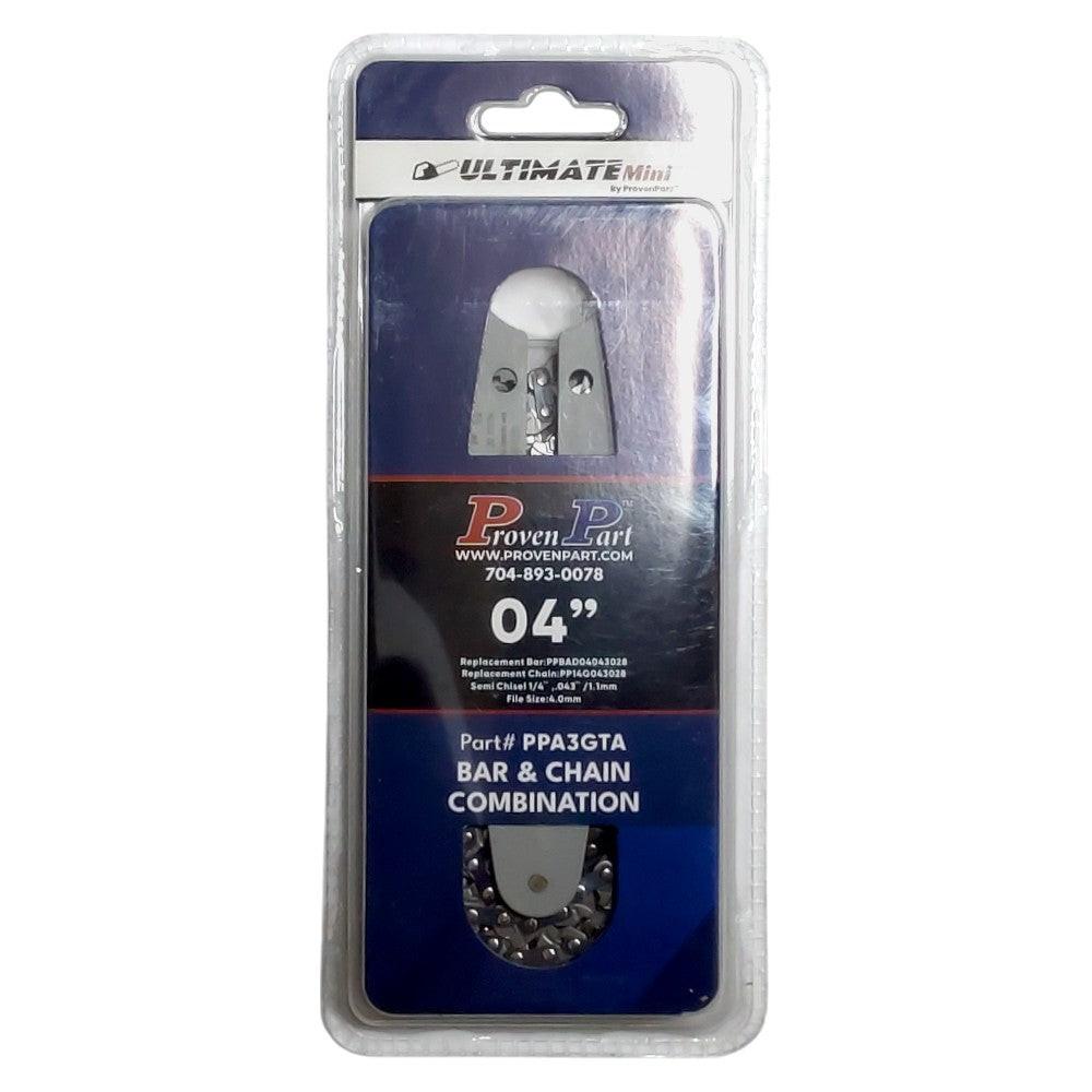 Proven Part 4" Bar and 3 Chains for Stihl GTA 26 Pruner 30070030101, 71PM328