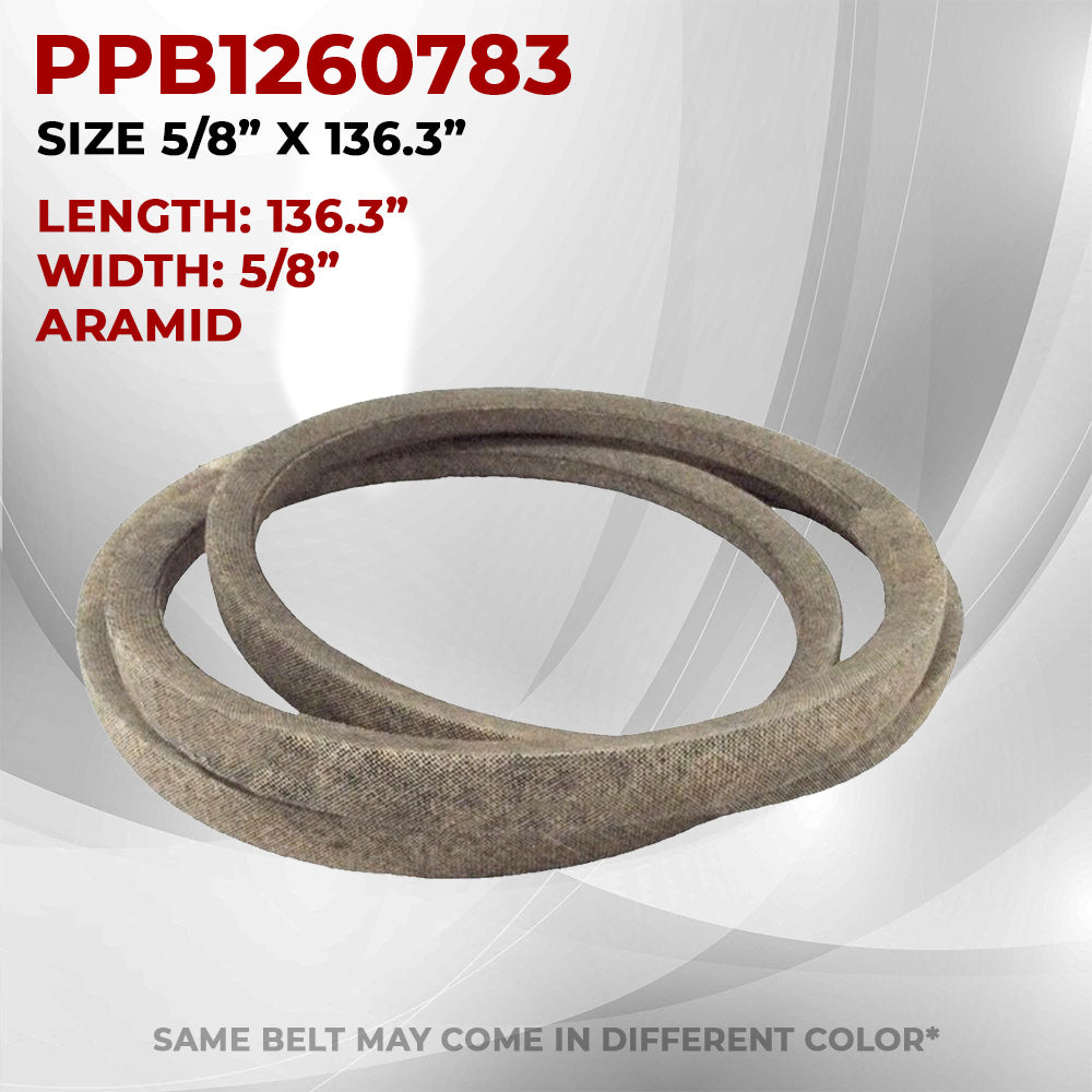 Proven Part Covered Deck Belt 5/8" X 136.3" Fits Exmark 126-0783, 1260783Sl - Proven Part