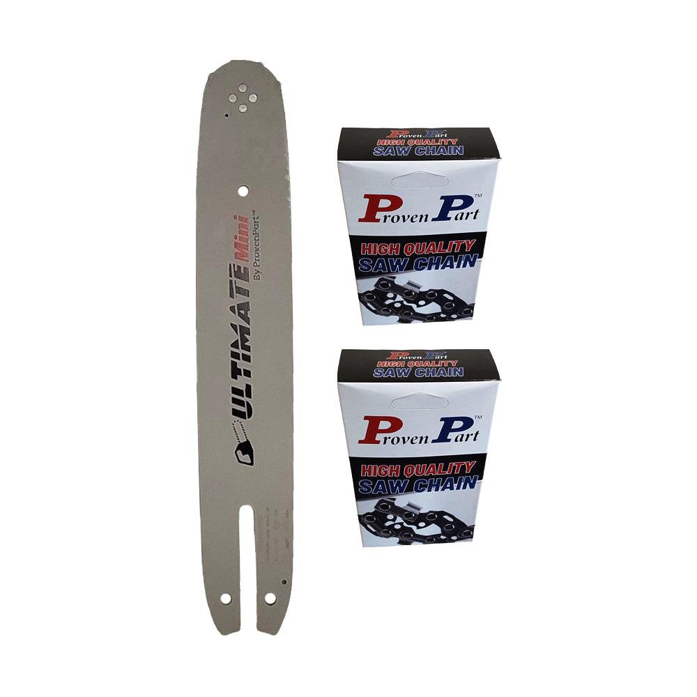 Proven Part 12" Chainsaw Bar With 2 Chains 3/8" LP .050" 44DL Mount A074 For 3005-000-4805 MSE180, MS192, MSE200