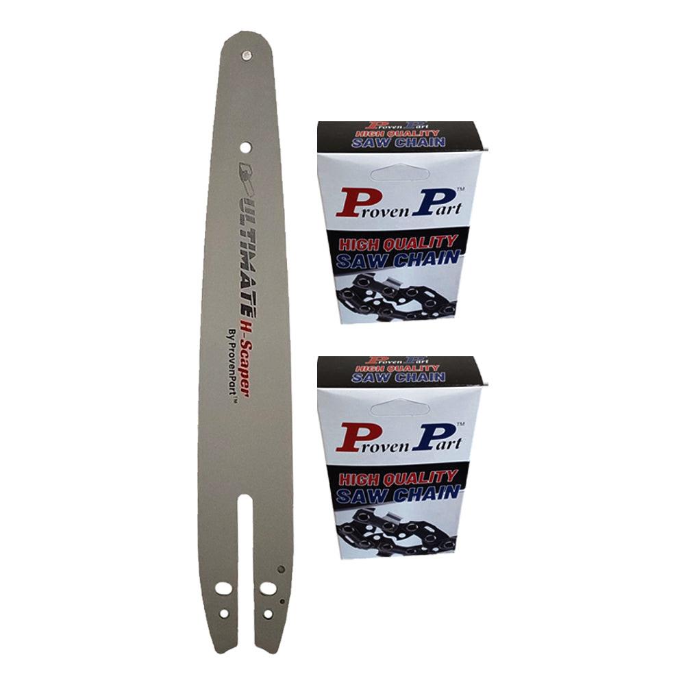 Proven Part 12" Guide Bar With 2 Chainsaw Chains 1/4" .043" 64DL For 3005 008 3405 HL USW