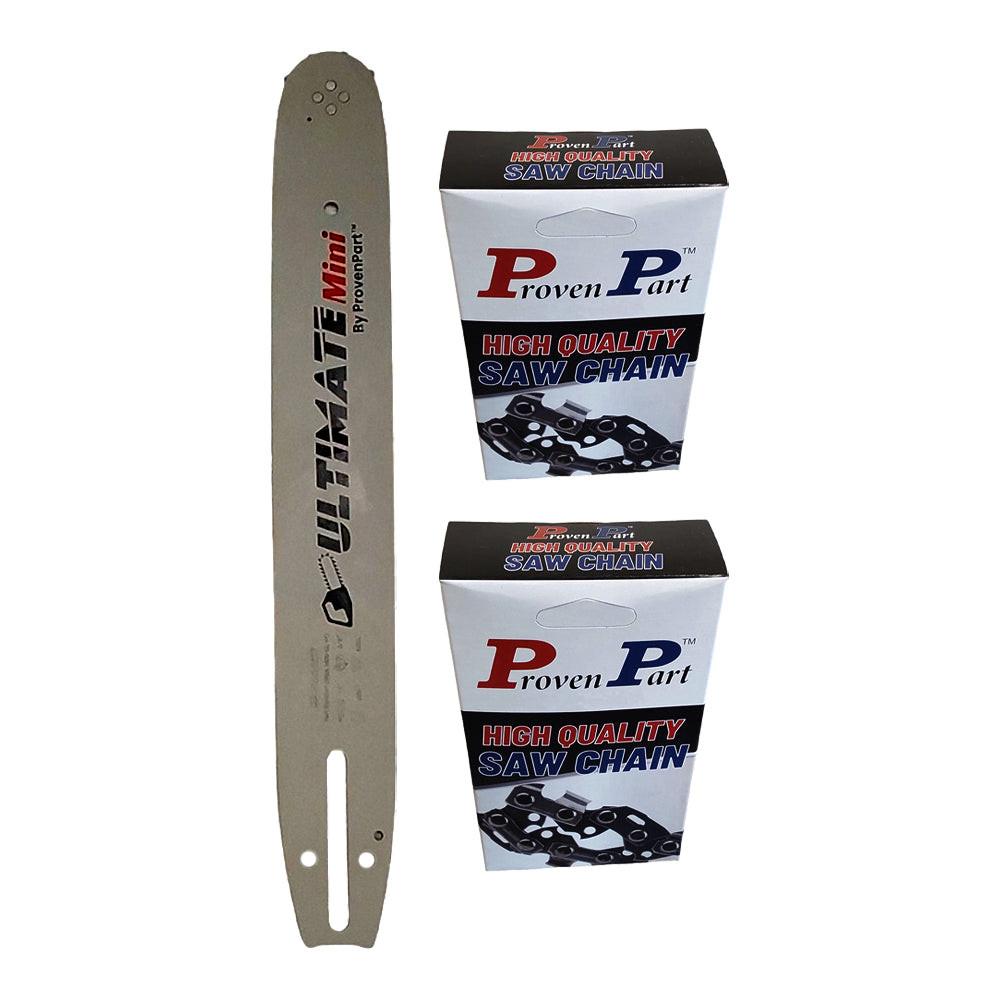 Proven Part 14" Chainsaw Bar And 2 Pack Semi Chisel Chain 3/8" LP .050 52DL For Husqvarna Fits 599583952