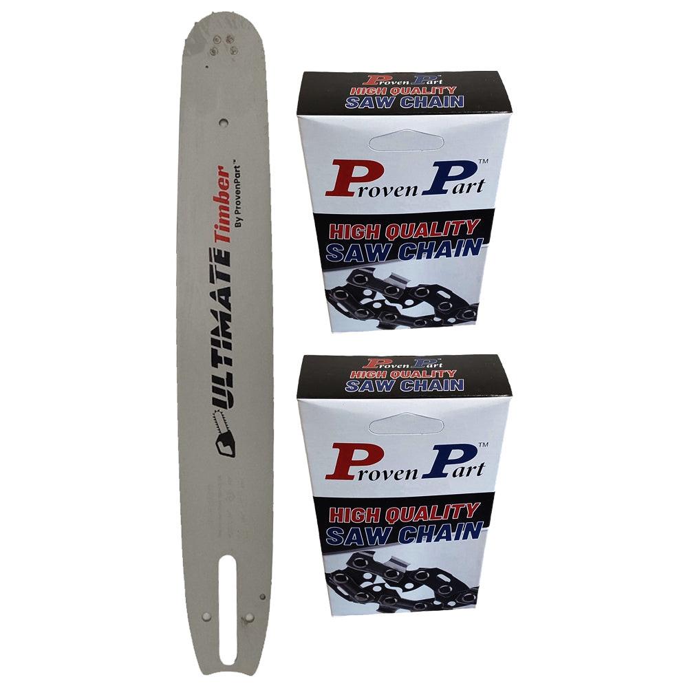 Proven Part 16" Guide Bar And Two Chains For Stihl 3003 008 6813 .325" .063" 67Dl