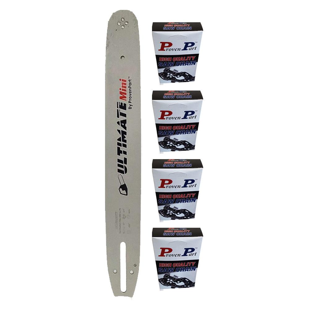 Proven Part 16" Chainsaw Bar And 4 Pack Full Chisel Chain Combo 3/8"LP .050" 57DL For Husqvarna Fits 599583956