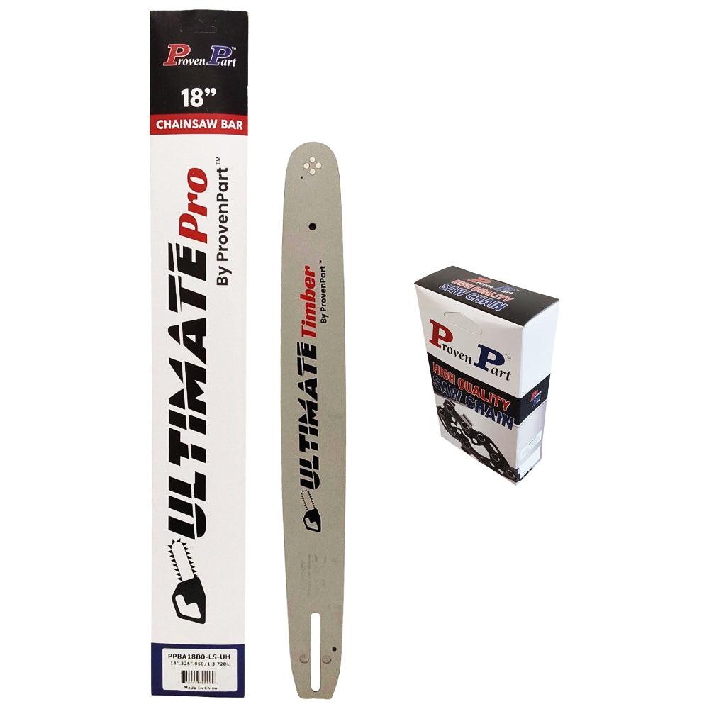 Proven Part 18" Chainsaw Bar And Semi Chisel Chain Combo .325" .050" 72DL For Echo Fits 18F0AD3372C