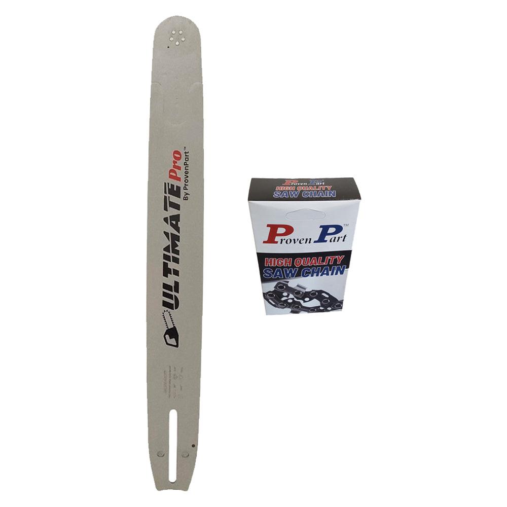 Proven Part 20" Chainsaw Guide Bar And Semi Chisel Chain Combo 3/8" .050" 72DL For Husqvarna 596687472