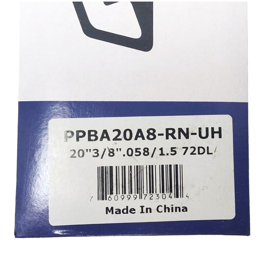 Pieza probada 208Rndk095 Barra guía 20" 3/8" .058" 72 eslabones impulsores Rn Uh K095