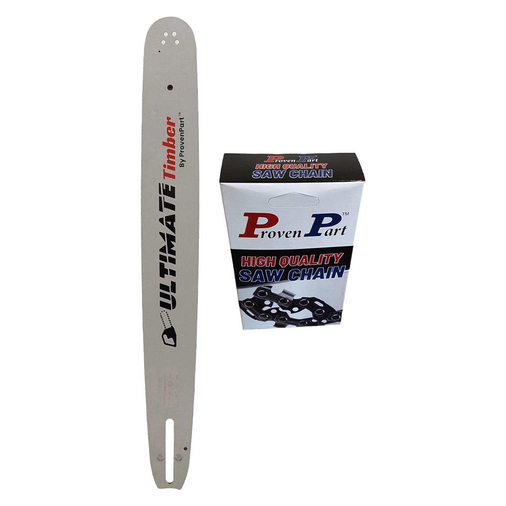 Proven Part 20" Chainsaw Bar and Full Chisel Chain Combo .325" .050" 78DL