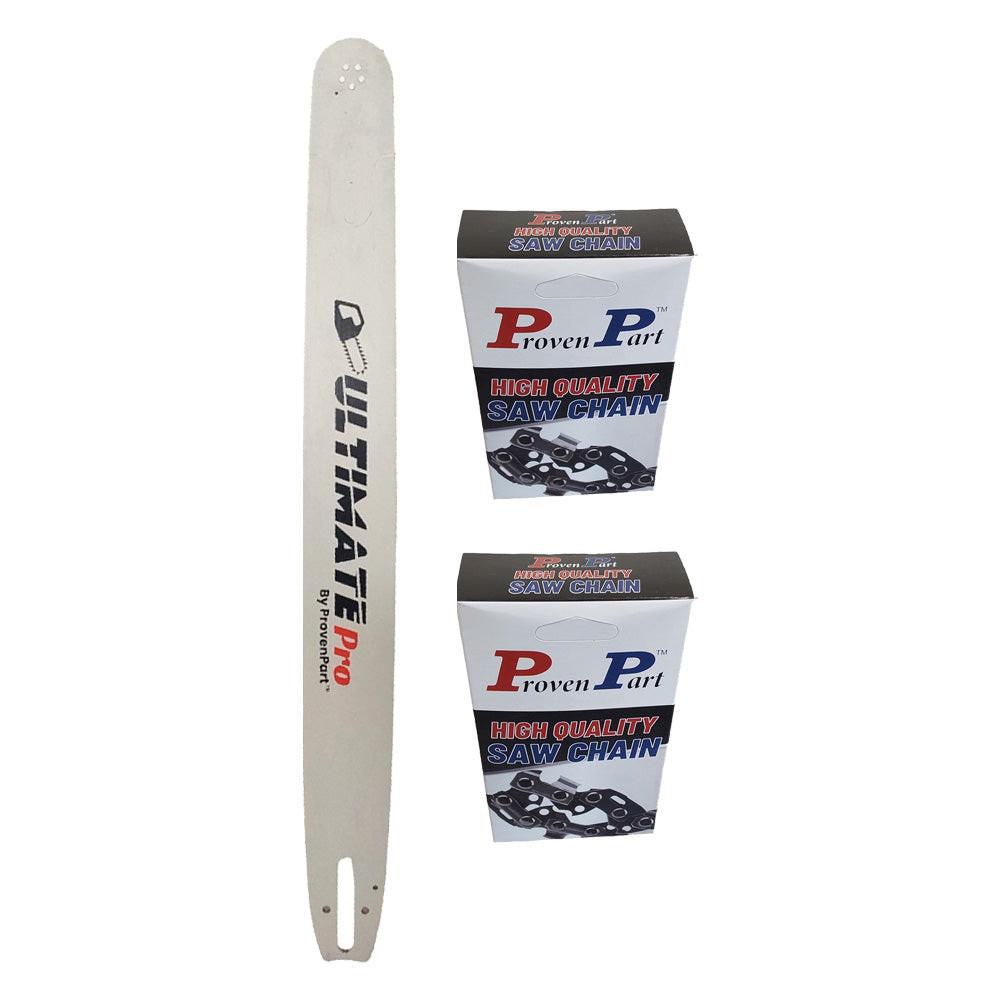 Proven Part 24" Chainsaw Guide Bar And 2 Pack Full Skip Chisel Chain Combo 3/8" .050" 84DL For Stihl