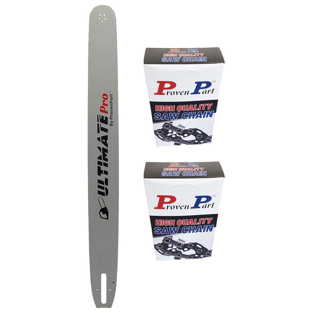 Proven Part 25" Chainsaw Bar With 2 Chains  3/8" .050" 84DL Fits 3003 000 4030, 240RNDD025