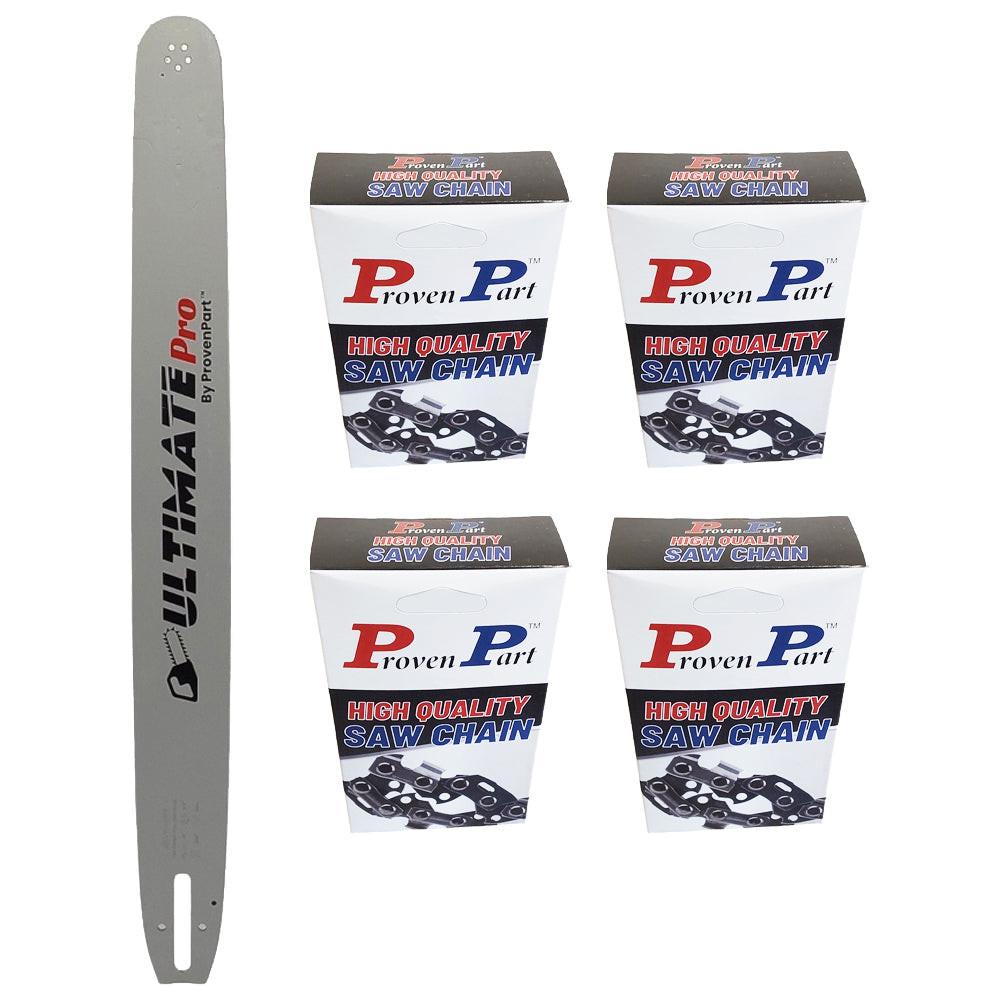 Proven Part 25" Chainsaw Bar With 4 Chains  3/8" .050" 84DL Semi Chisel Fits 3003 000 4030, 240RNDD025