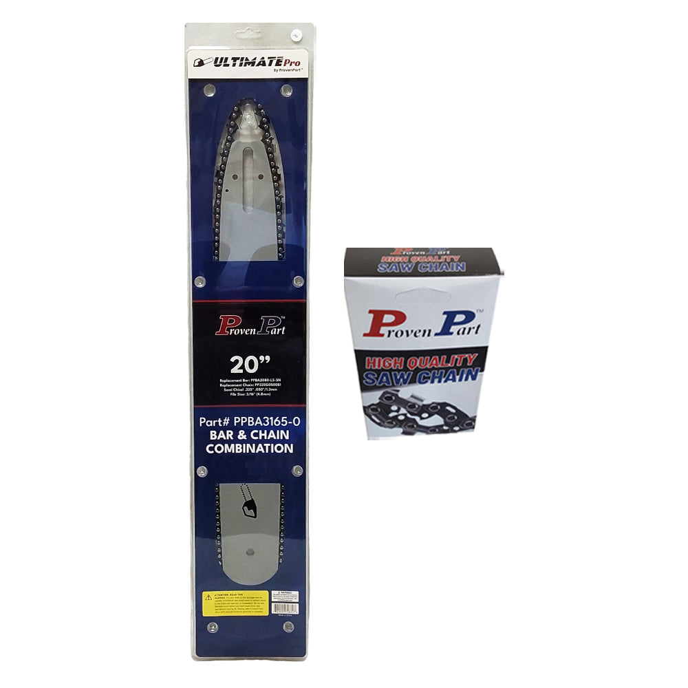 Proven Part 20" Bar and 2 chains .325" .050" 81DL Fits Stihl 024, 026, 028 3003 008 6621
