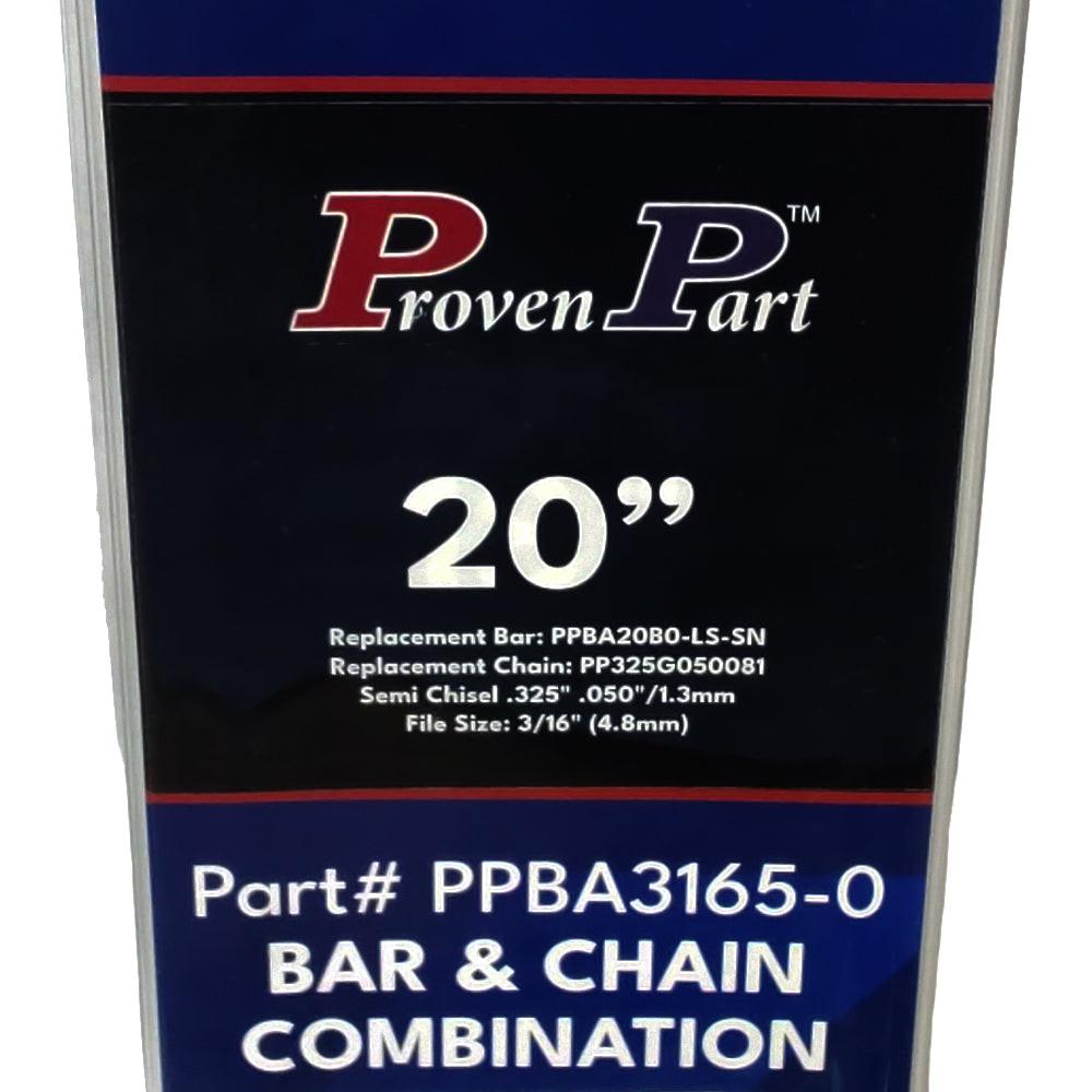 Proven Part 20" Bar and 5 chains .325" .050" 81DL Fits Stihl 046, 048, 056 3003 008 6621