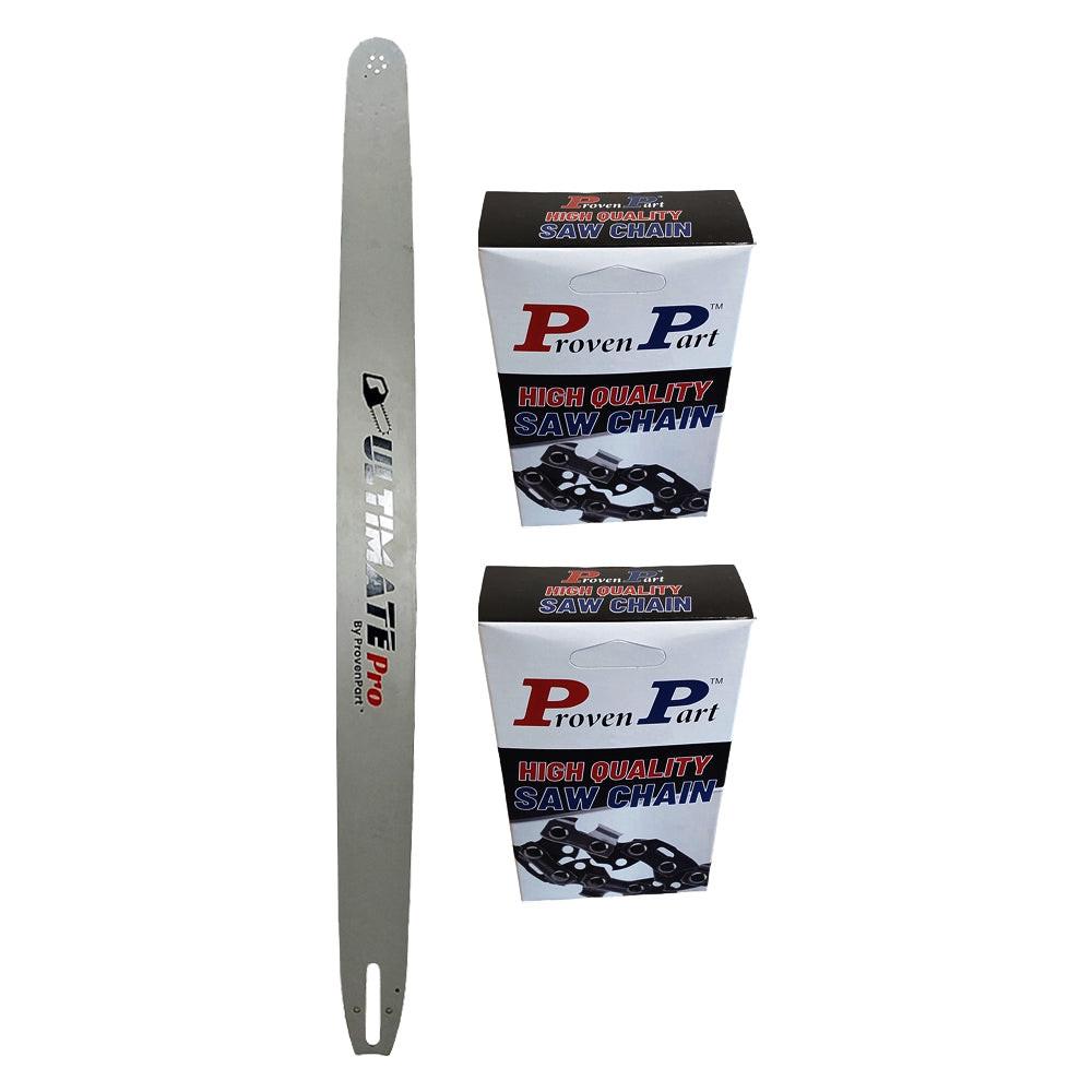 Proven Part 36" Guide Bar And 2 Pack Full Skip Chisel Chain 3/8" .050" 114DL For Stihl Fits 3003 000 8853