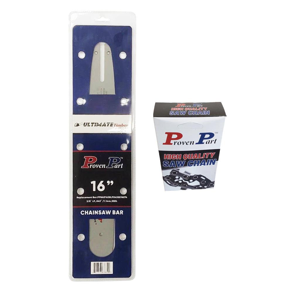 Proven Part 16In Bar And 1 Chain 3/8LP .043 55DL Fits Stihl  3005 008 3913, 164MLEA074