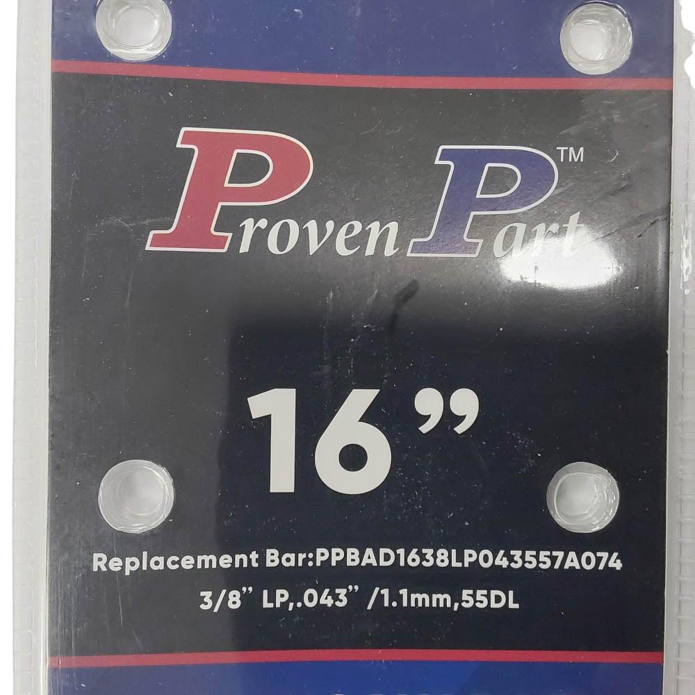 Proven Part 16" Guide Bar And 4 Pack Semi Chisel Chain Combo 3/8"LP .043" 55DL Fits Stihl 3005 003 3913