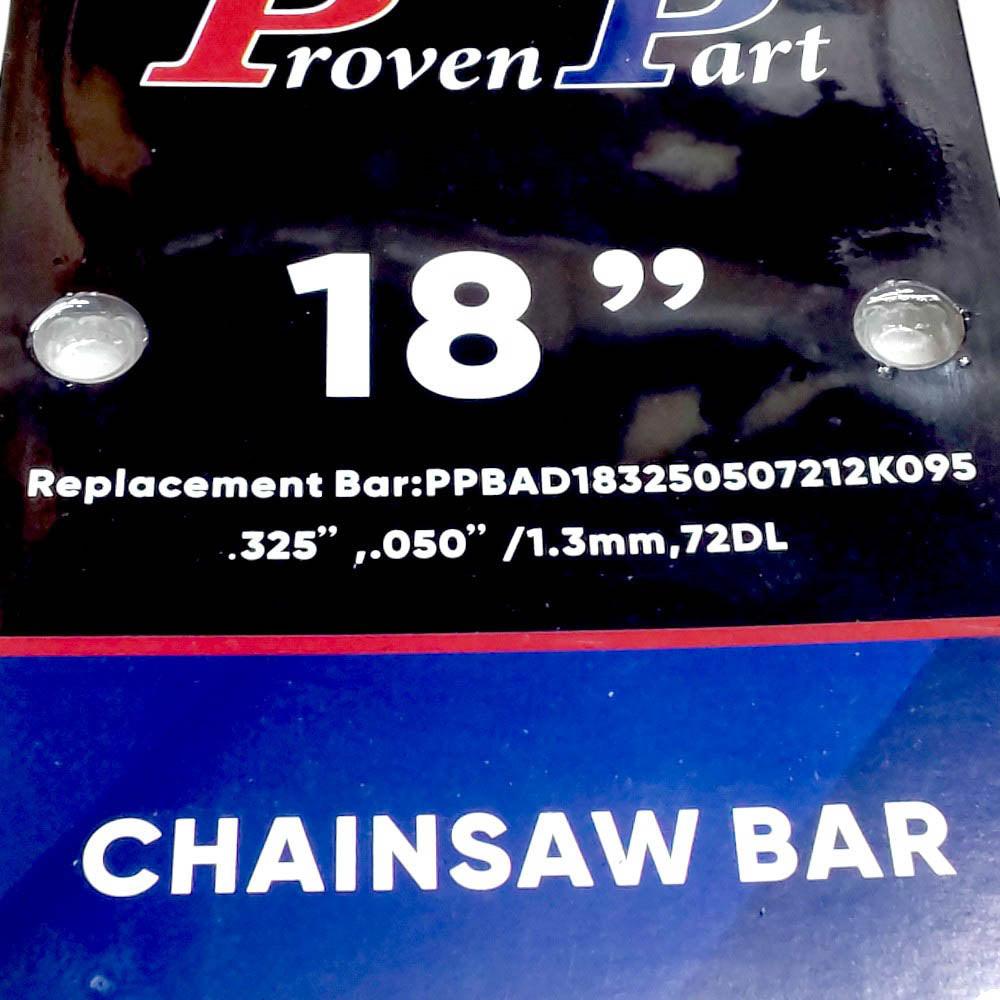 Proven Part 18" Guide Bar .325 .050 72DL For Husqvarna 136 137 141 142 440 531300438